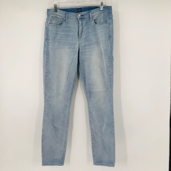 Gap Mid Rise Skinny Jeans Light Wash Size 31 Tall - Picture 1 of 8